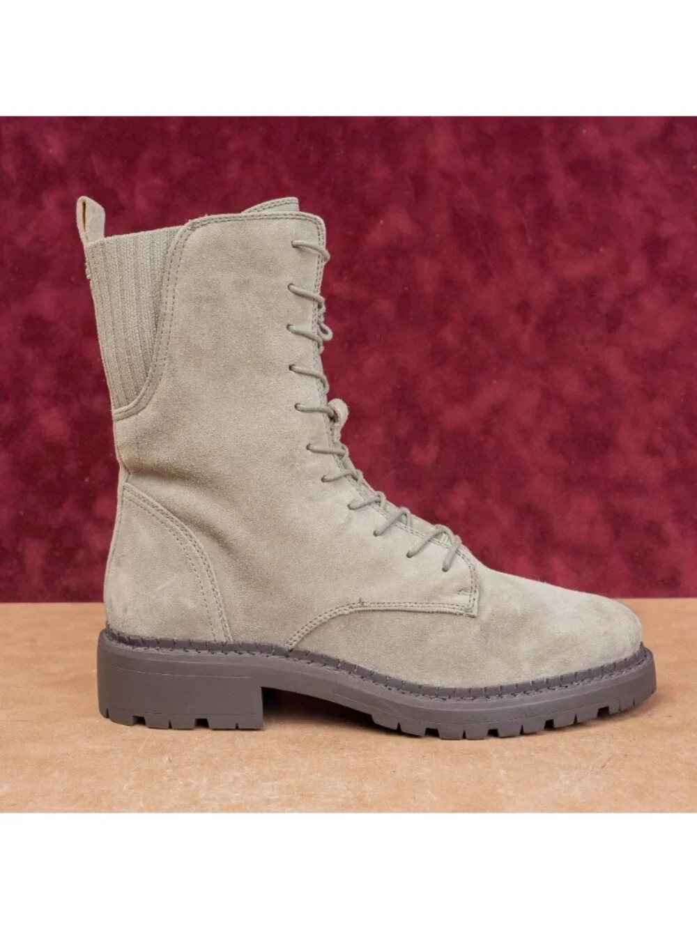 Sam Edelman Women Lex Green Khaki Zip Festival Lace-up Combat Boots sz 8.5